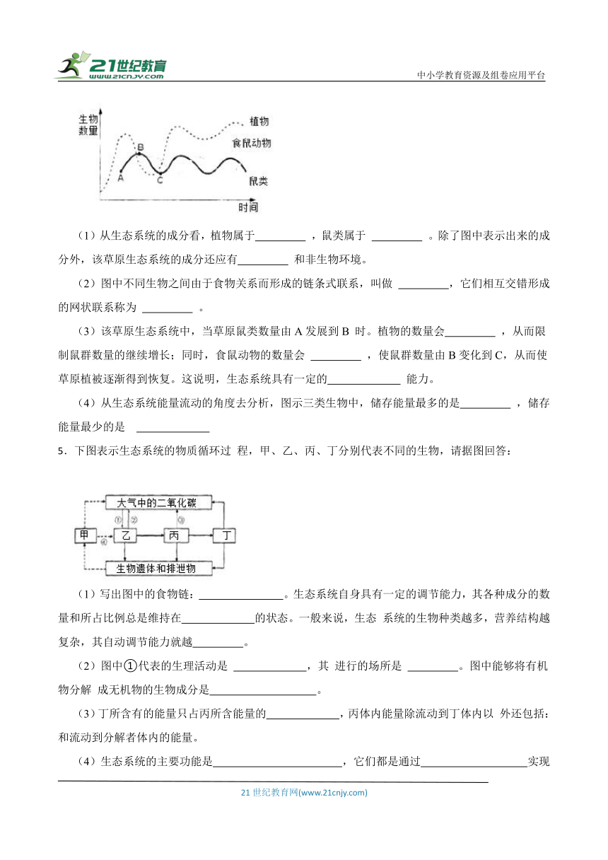 2024年中考生物读图理解专题复习：生物与生物圈训练（含答案）