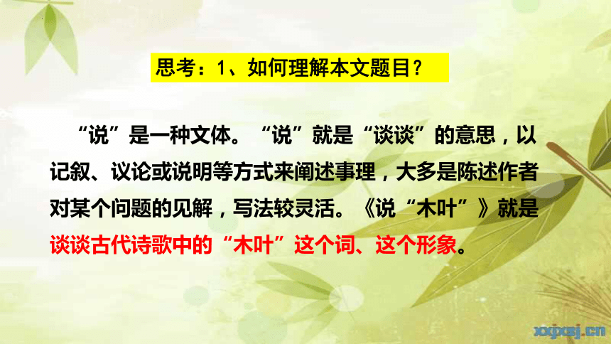 9.《说“木叶”》课件(共28张PPT) 统编版高中语文必修下册