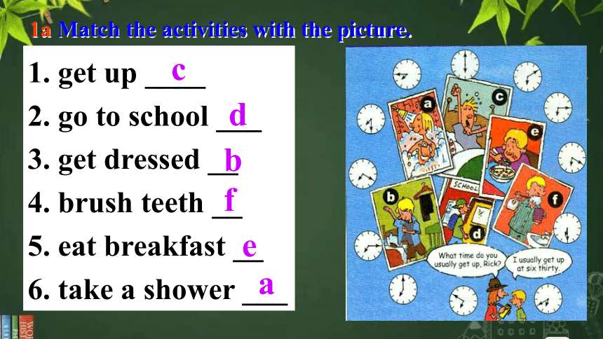 Unit 2 What time do you go to school?Section A 1a-1c 课件(共28张PPT，内嵌音频)2023--2024学年人教版英语七年级下册