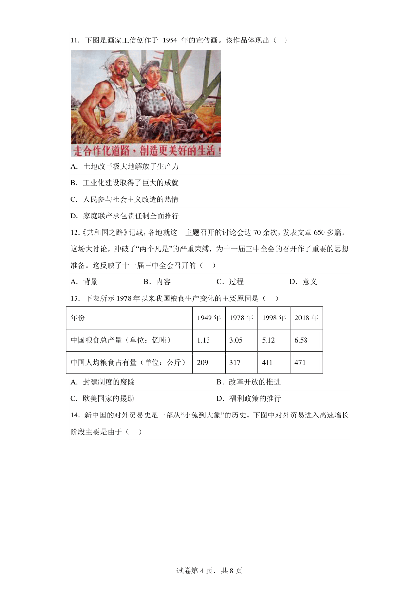 重庆市巴渝重点学校2023-2024学年九年级下学期开学考试历史试题（含解析）