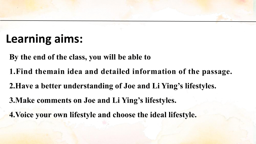 北师大版（2019）  必修第一册  Unit 1 Life Choices  Lesson 1 Lifestyles课件(共19张PPT)
