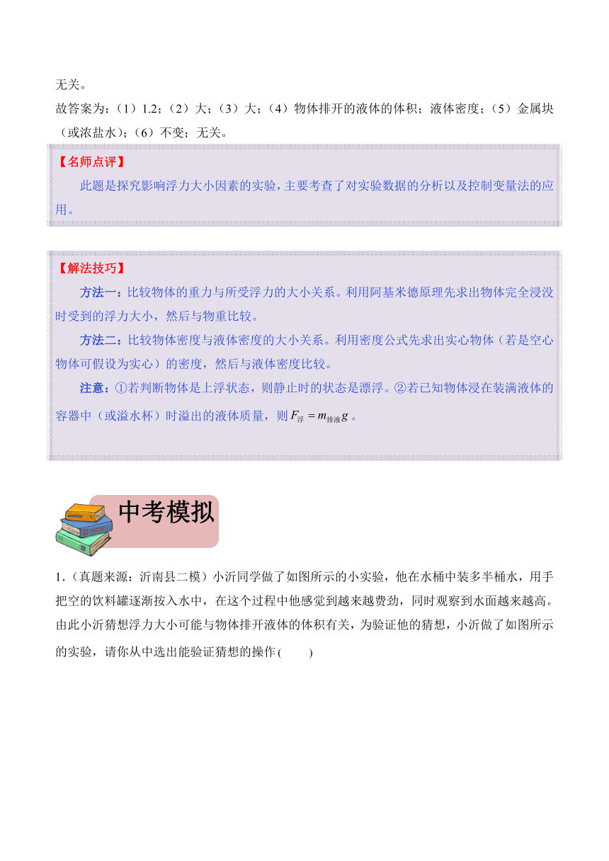 2024年中考物理二轮复习专题11 浮力（精讲）（含解析）