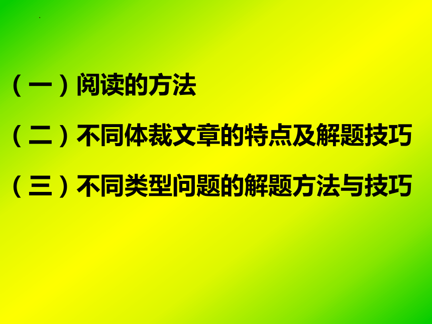 2024届高考英语高考英语阅读理解的解题方法与技巧课件(共84张PPT)