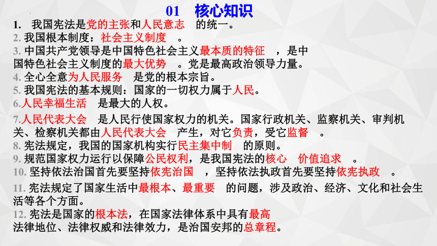 第一单元 坚持宪法至上  复习课件(共29张PPT)