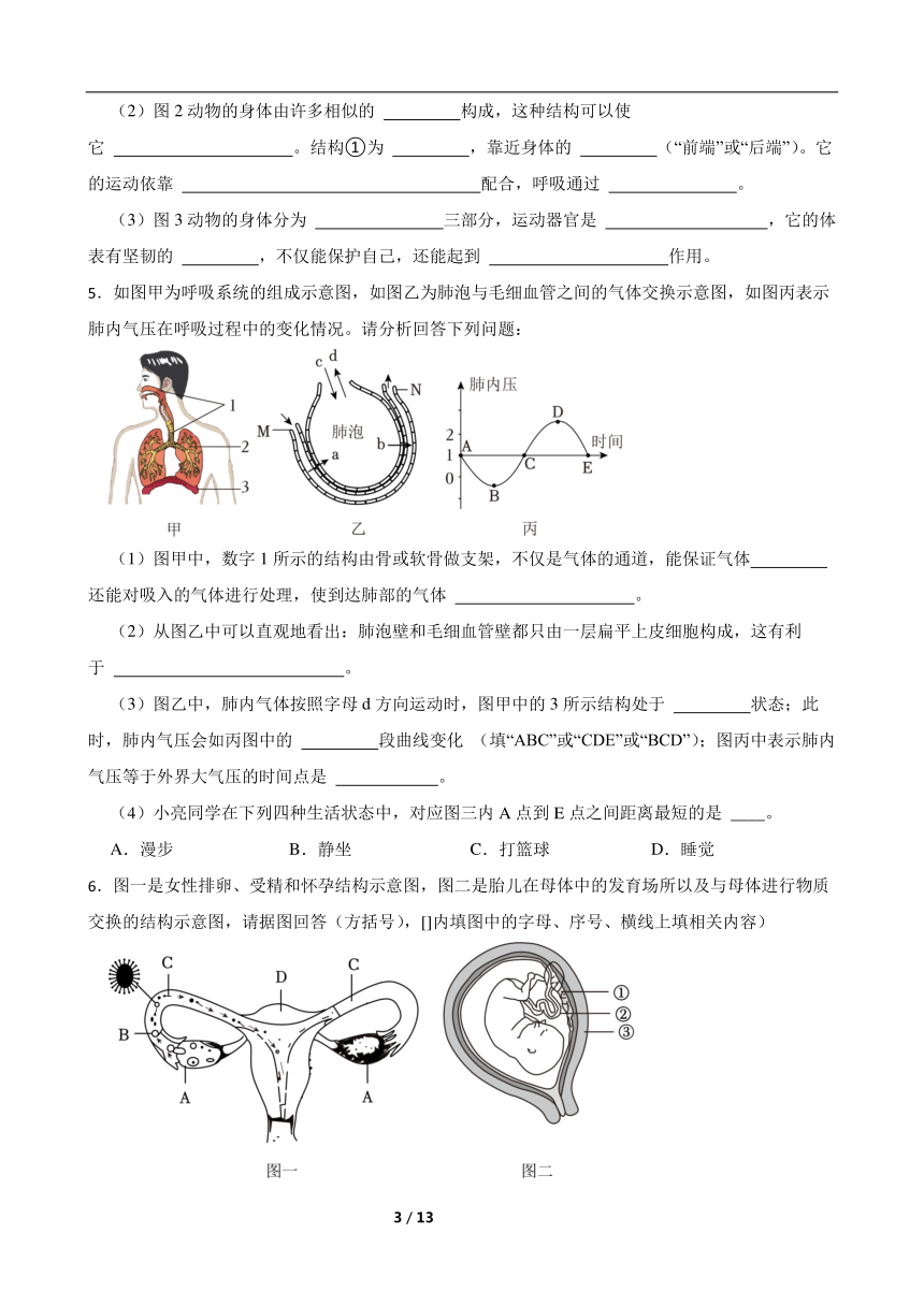 2024年中考生物专题复习 ：读图理解题（含答案）