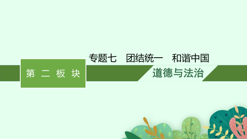 专题七团结统一  和谐中国复习课件(共22张PPT)-2024年中考道德与法治二轮复习