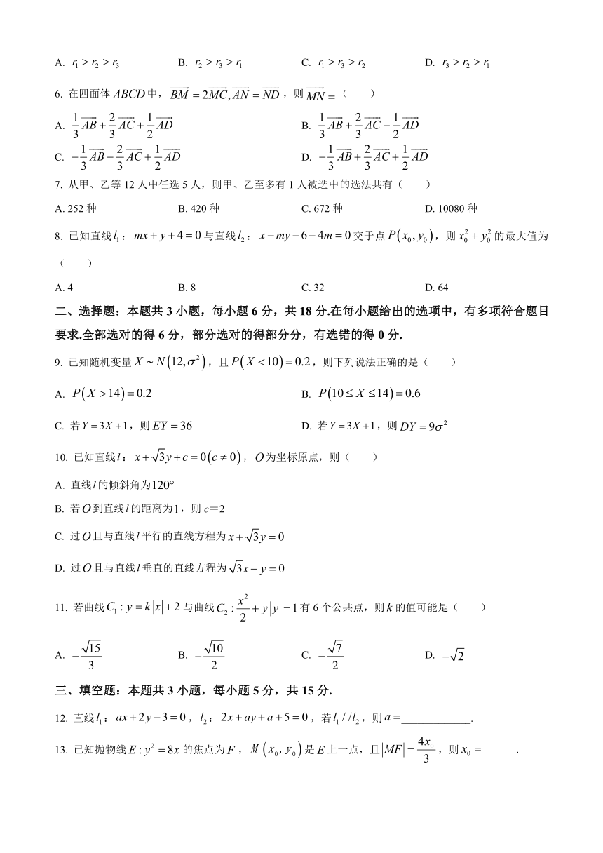 广西桂林市2023-2024学年高二下学期开学考试 数学（解析版）