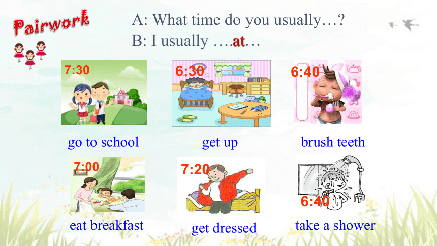 Unit 2 What time do you go to school?Section A 1a-2d 课件 2023-2024学年人教版英语七年级下册 (共37张PPT，含内嵌音频)