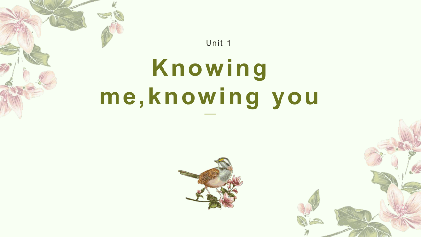 -外研版（2019）必修第三册 Unit 1 Knowing Me, Knowing You 知识点课件（20张PPT）