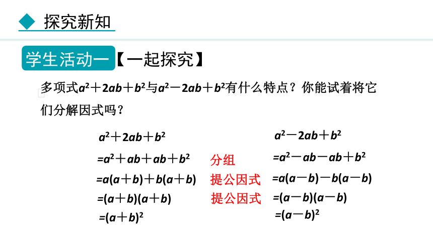 冀教版数学七年级下册11.3.2 用完全平方公式分解因式课件（22张PPT)