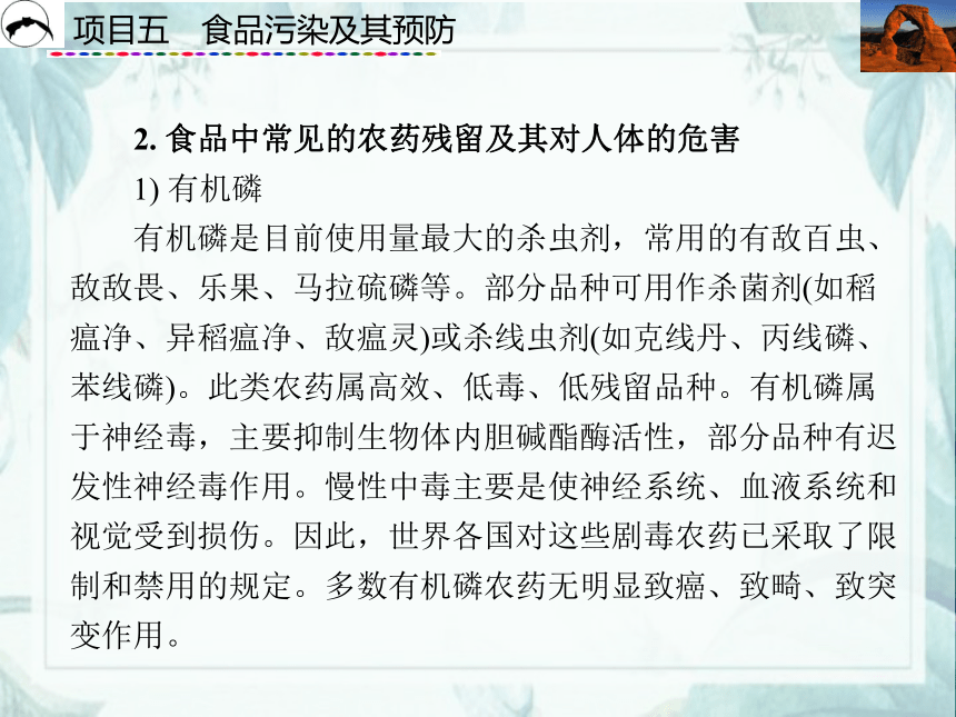 项目5  食品污染及其预防_2 课件(共21张PPT)- 《食品营养与卫生》同步教学（西安科大版）