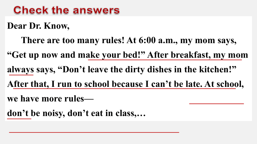 Unit 4 Don't eat in class. Section B 2a-3b课件 (共29张PPT)人教版七年级英语下册