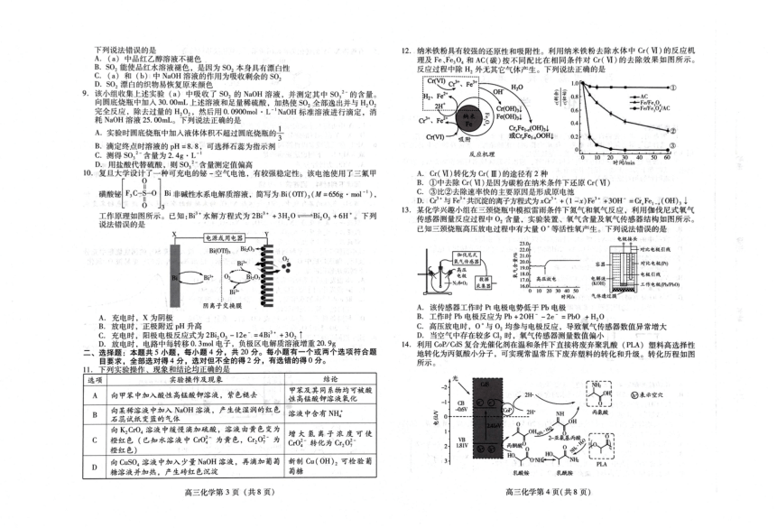 山东省潍坊市2023-2024学年高三下学期一模化学试题（PDF版含答案）