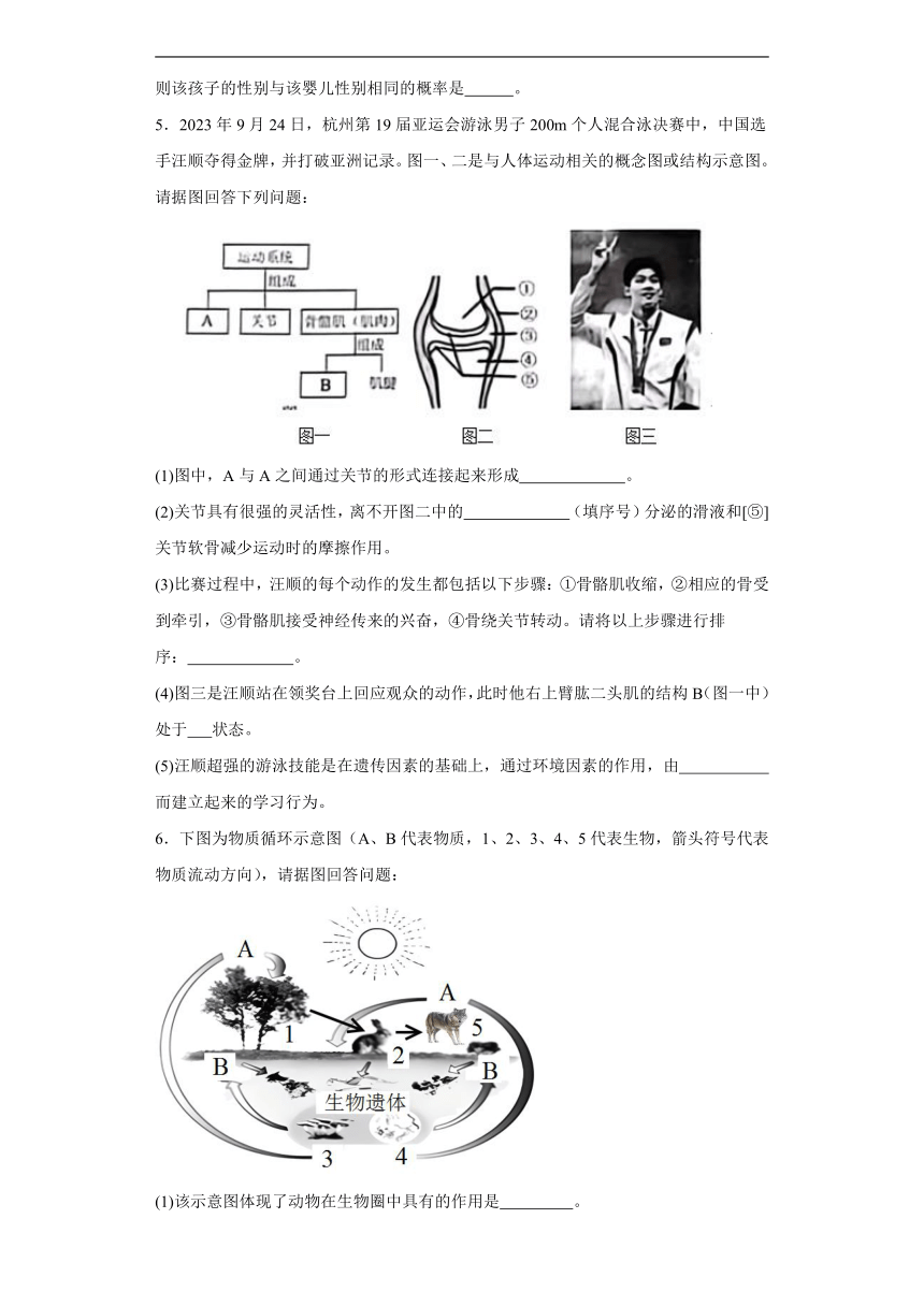 2024年中考生物专题复习：综合题（含答案）