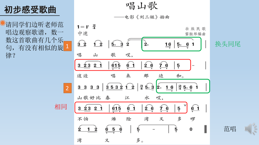 人教版音乐四年级下册第一单元——歌曲-唱山歌课件(共20张PPT)