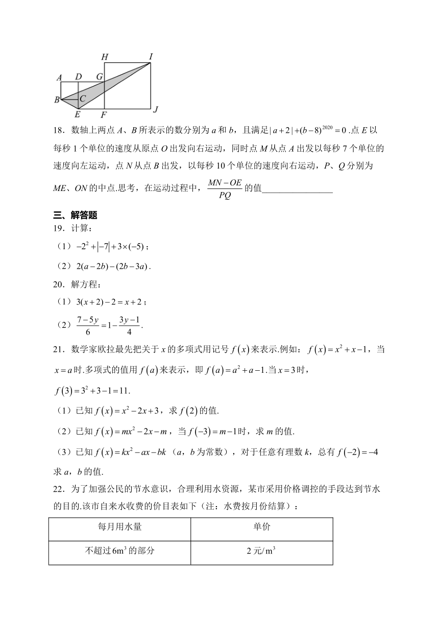 江苏省南通市田家炳中学2022-2023学年七年级下学期开学考试数学试卷(含答案)