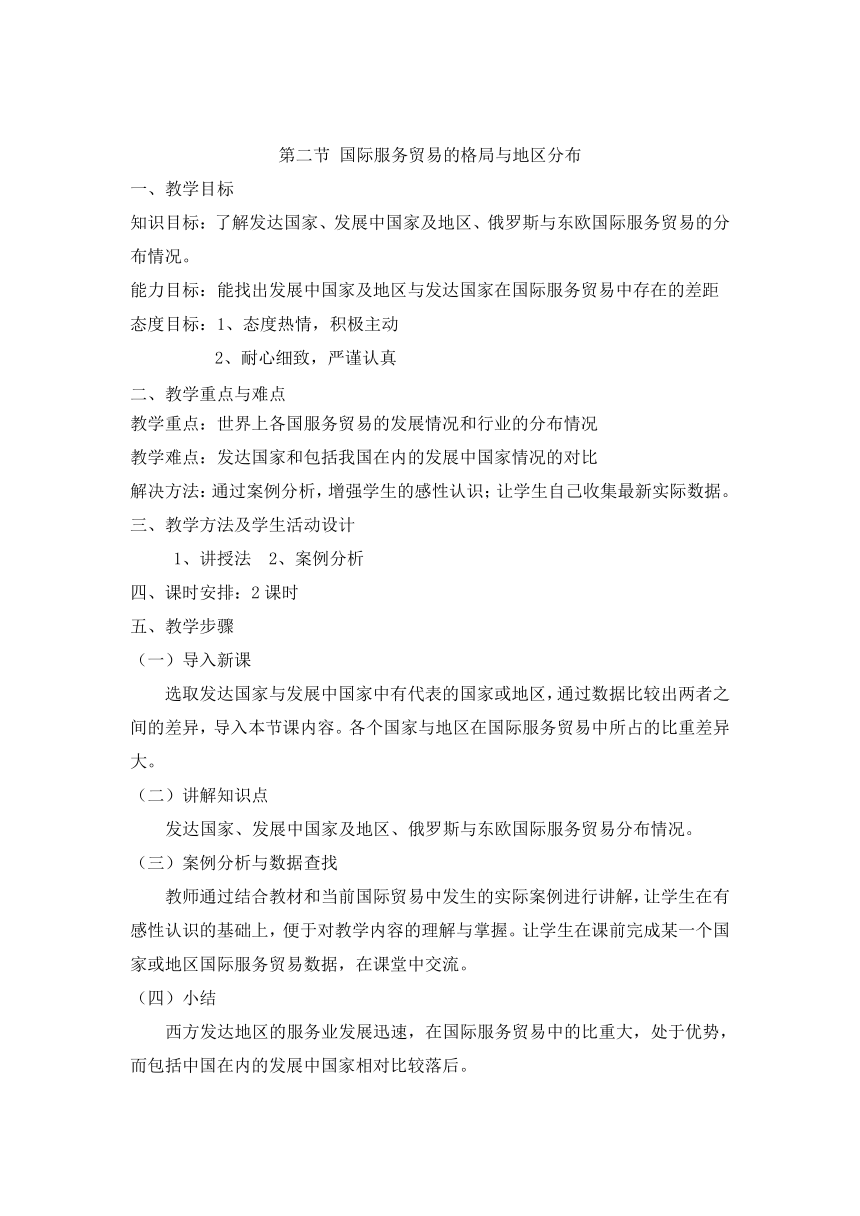 第九章 国际服务贸易(教案）《国际贸易概论》（华东师范大学出版社）