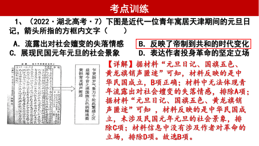 第2课时 中国近代至当代政治制度的演变 课件(共32张PPT)--2024届高三统编版选择性必修1一轮复习