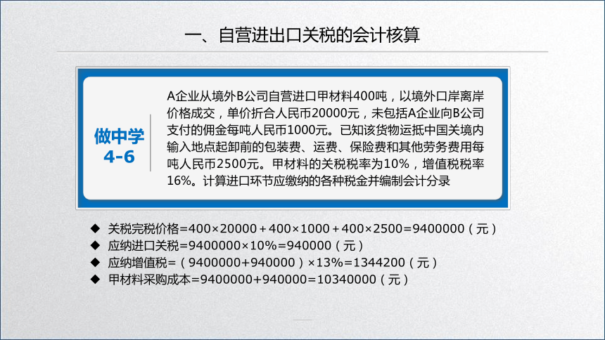 学习任务4.3 关税会计核算 课件(共15张PPT)-《税务会计》同步教学（高教版）