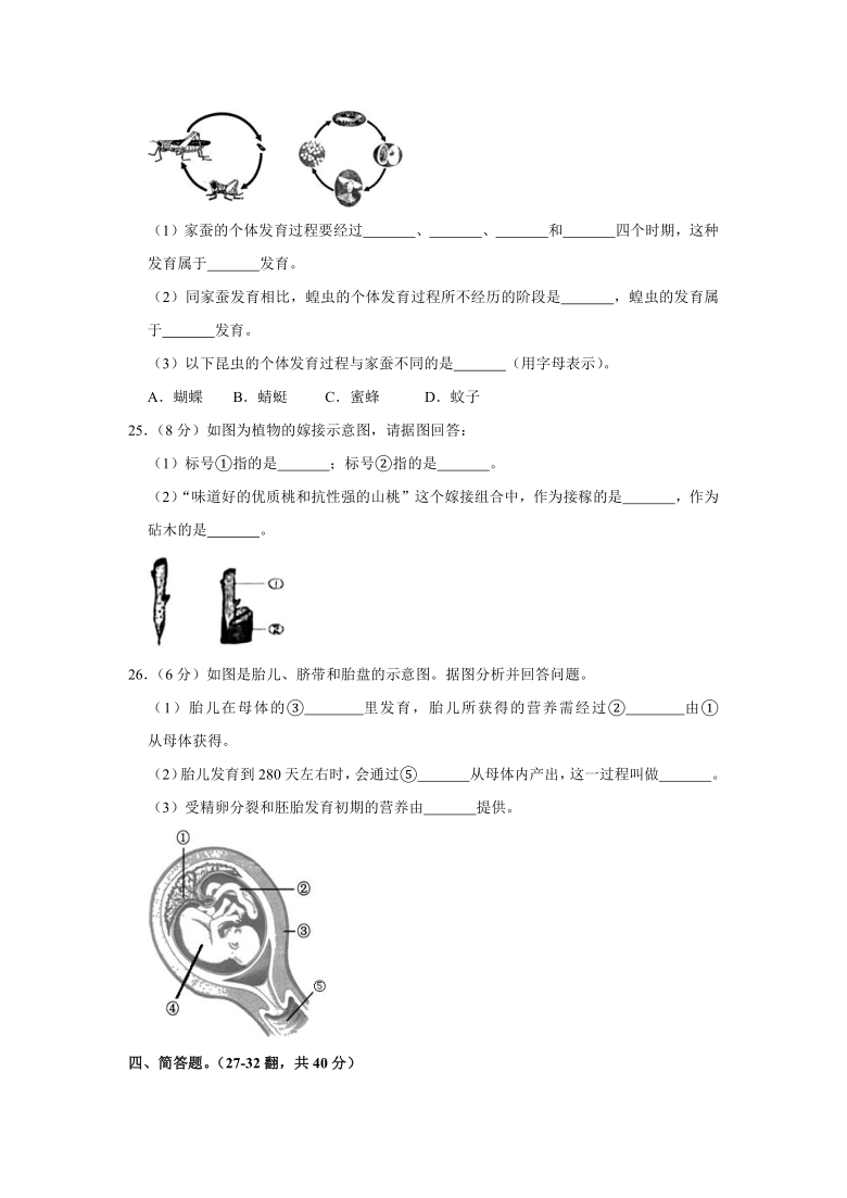 2020-2021学年辽宁省本溪市平山区八年级（上）期末生物试卷    解析版