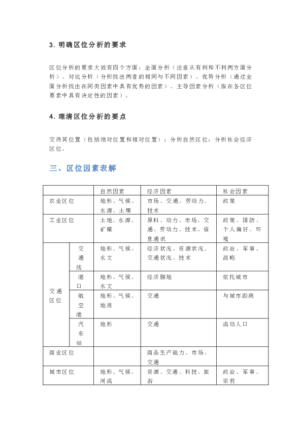 高中地理：如何进行地理区位因素分析