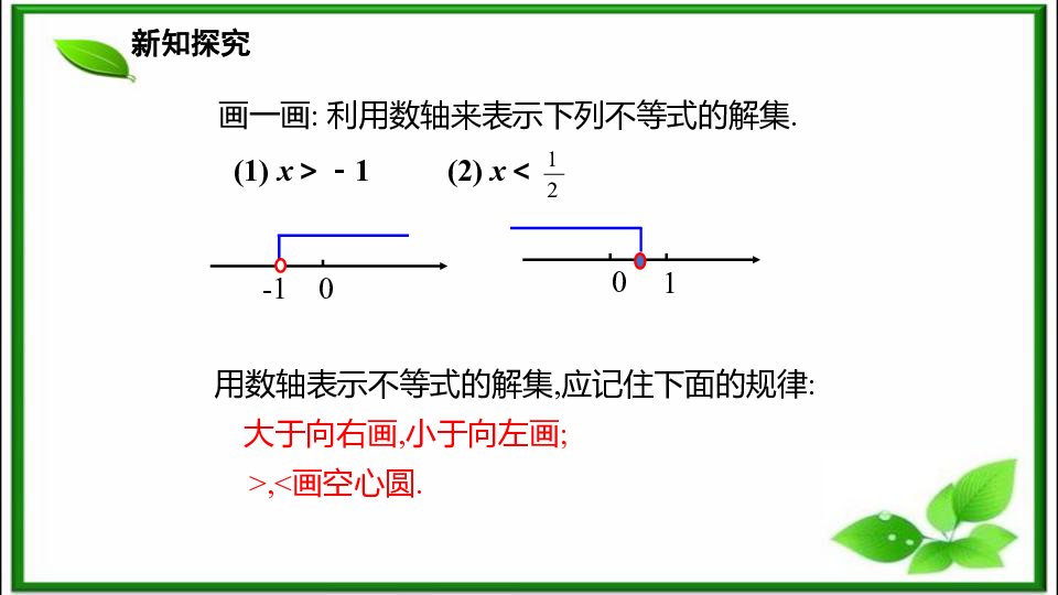湘教版八年级上册4.3.2在数轴上表示一元一次不等式的解集    课件（20张ppt）