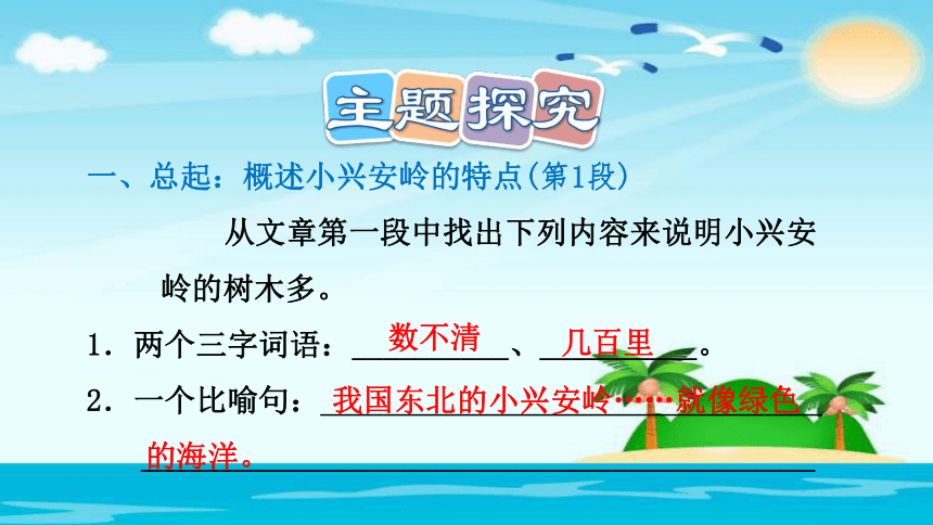 美丽的小兴安岭（课后练习）  (共19张PPT)