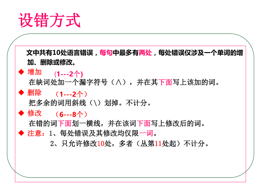 高考英语改错专题（26张）