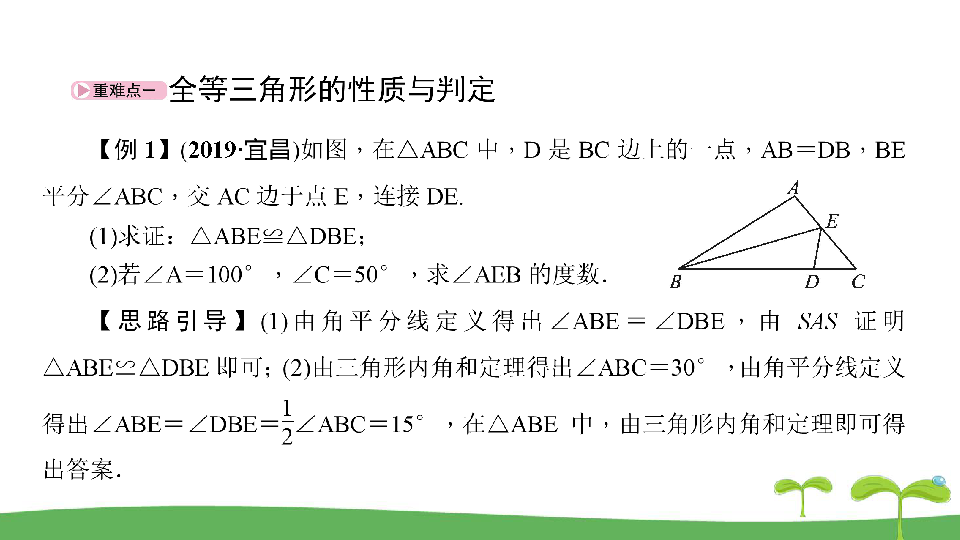 【备考2020】人教版数学中考一轮复习 考点精讲精练 §19全等三角形课件（共41张PPT）