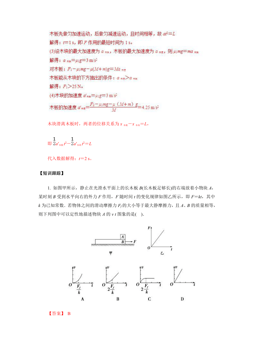 2019高三物理一轮微专题系列之热点专题突破12+牛顿运动定律的应用之滑块-板块模型