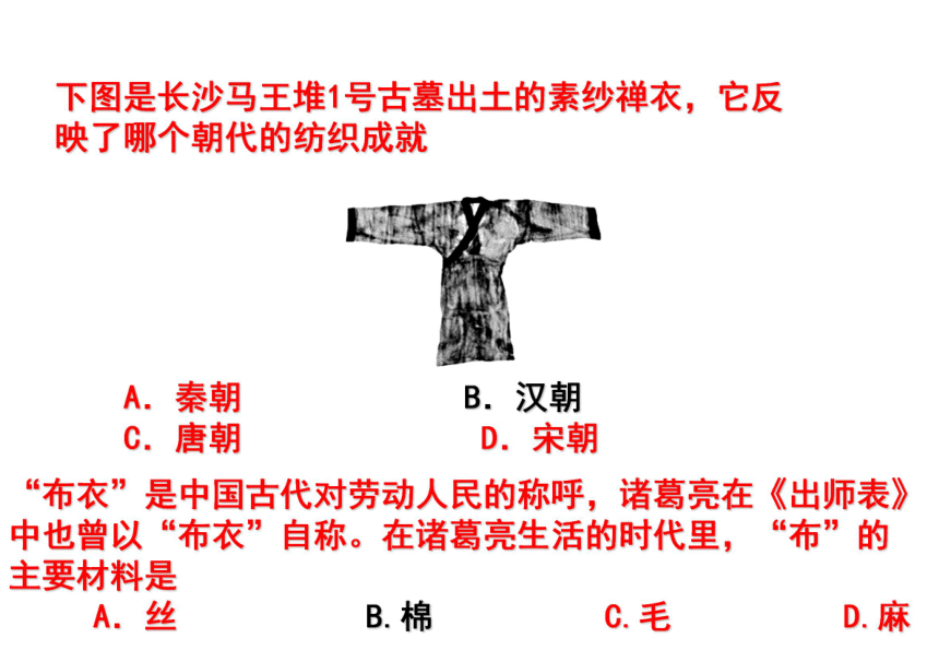 人民版高一历史必修二2.古代中国的手工业经济 课件（共20张ppt）
