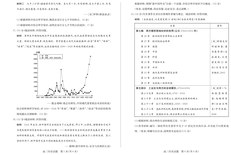 山东省德州市2021届高三下学期一模历史试题（PDF版）