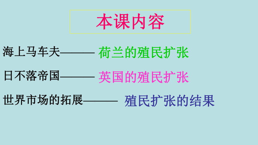 人教版必修二历史第二单元第6课 殖民扩张与世界市场的拓展  课件 （共23张PPT）