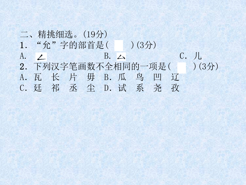 2018年小升初语文总复习精练课件－第2章 汉字－第二章复习检测