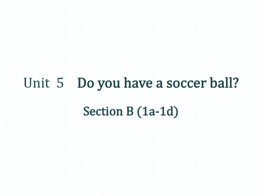 Unit 5 Do You Have A Soccer Ball? Section B (1a-1d) &(2a-Self Check) 课件 ...