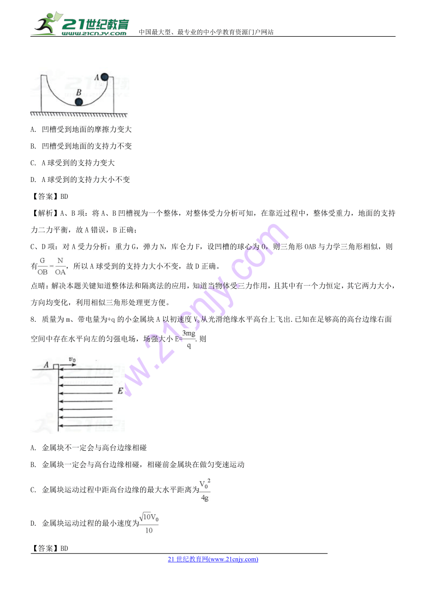 广东省茂名市2018年高三级第一次综合测试物理试题（解析版）