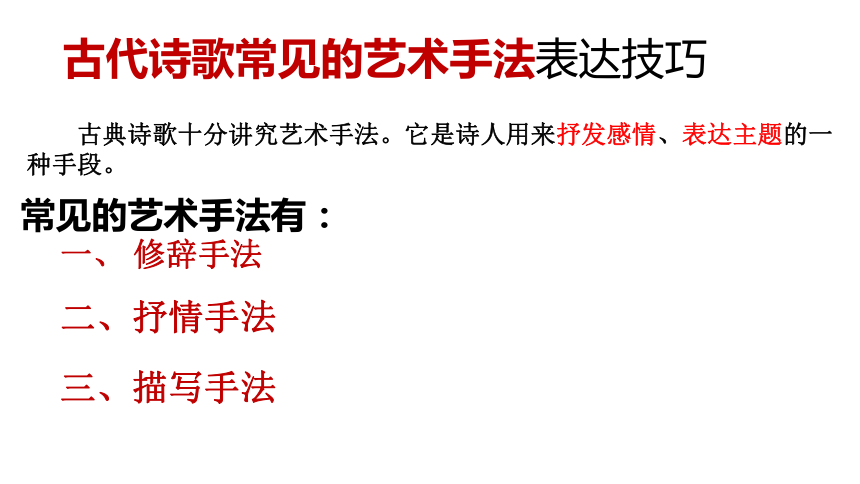 2022年中考语文复习之诗歌表现手法 课件(共37张PPT)