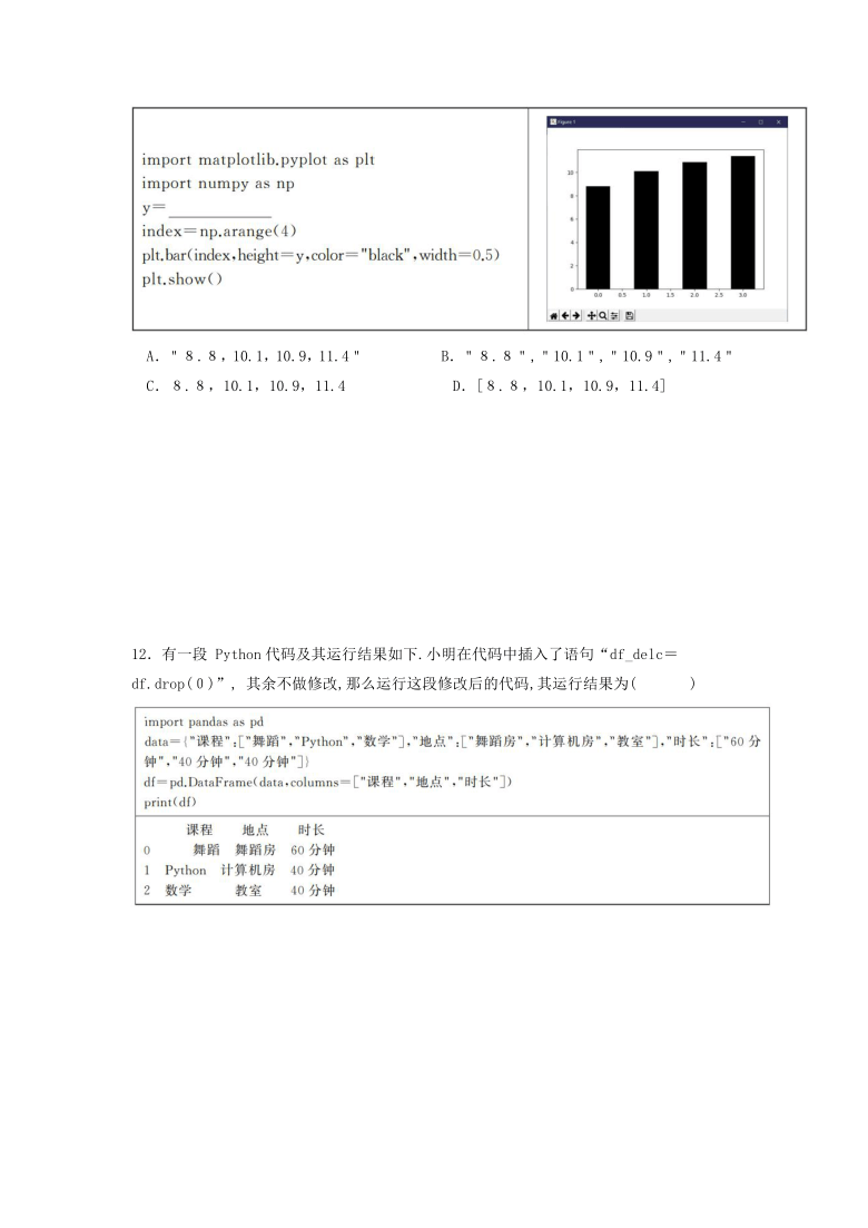 浙江省诸暨二高2020-2021学年高一下学期期中考试信息技术试题（Word版，含答案）