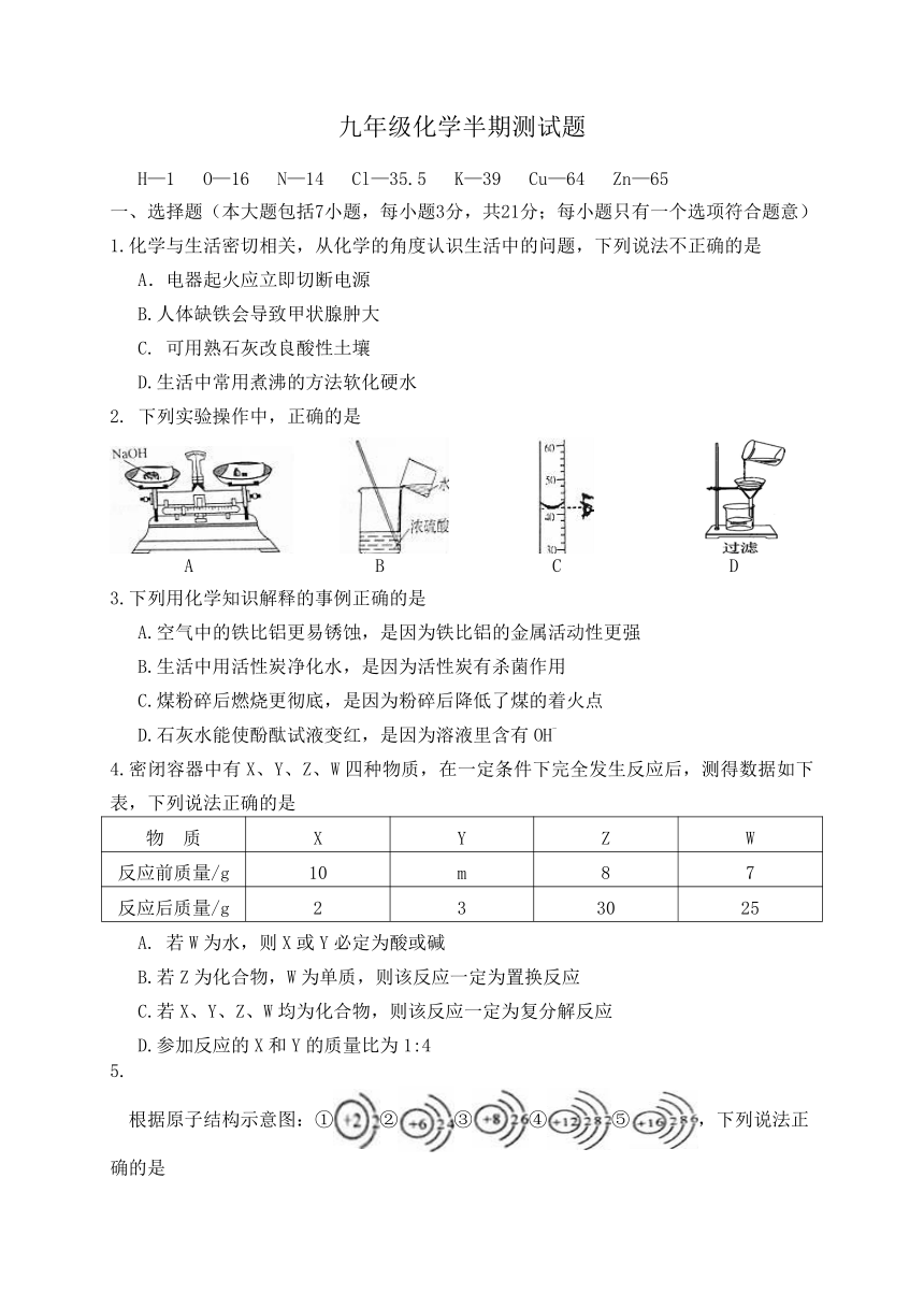 四川简阳2017九年级下期中考试--化学（无答案）