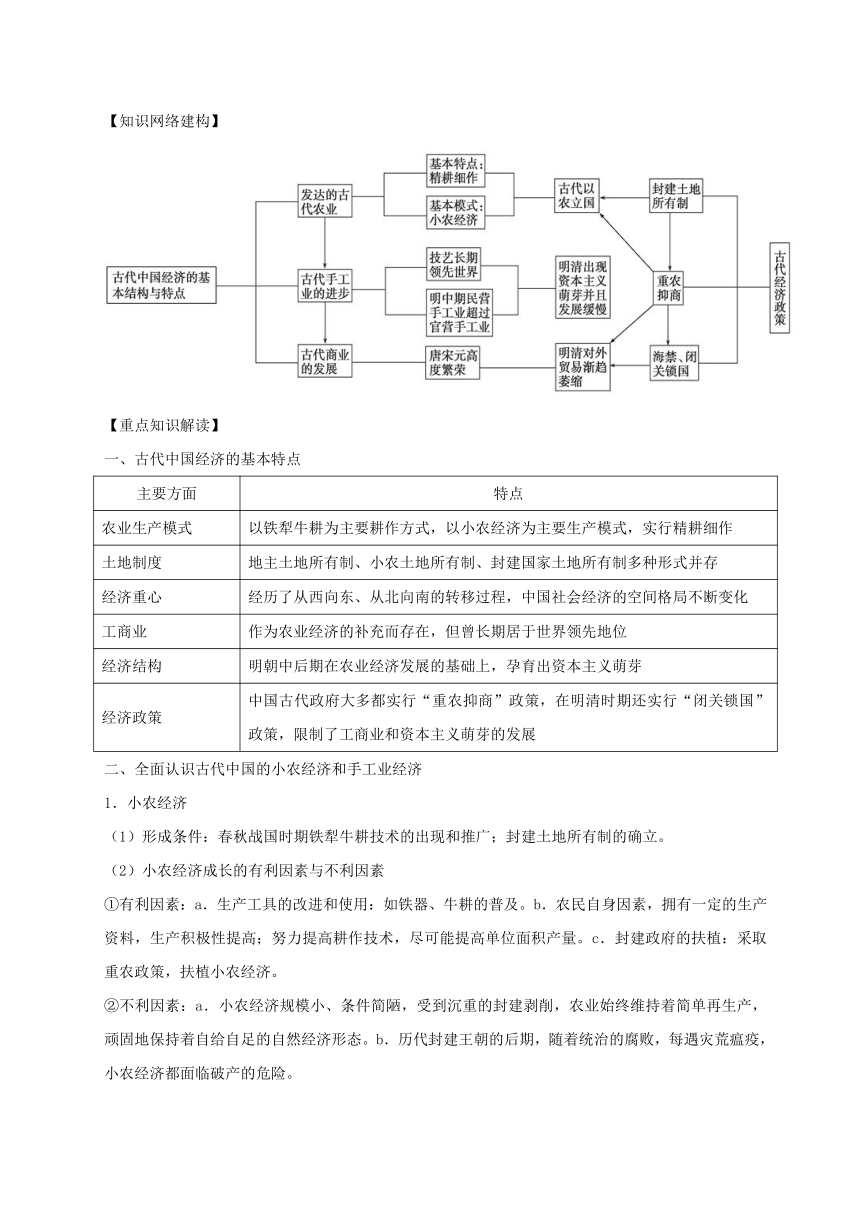 每日一题之2017快乐暑假 高二历史 第01天 古代中国经济的基本结构与特点 人教版 Word版含解析