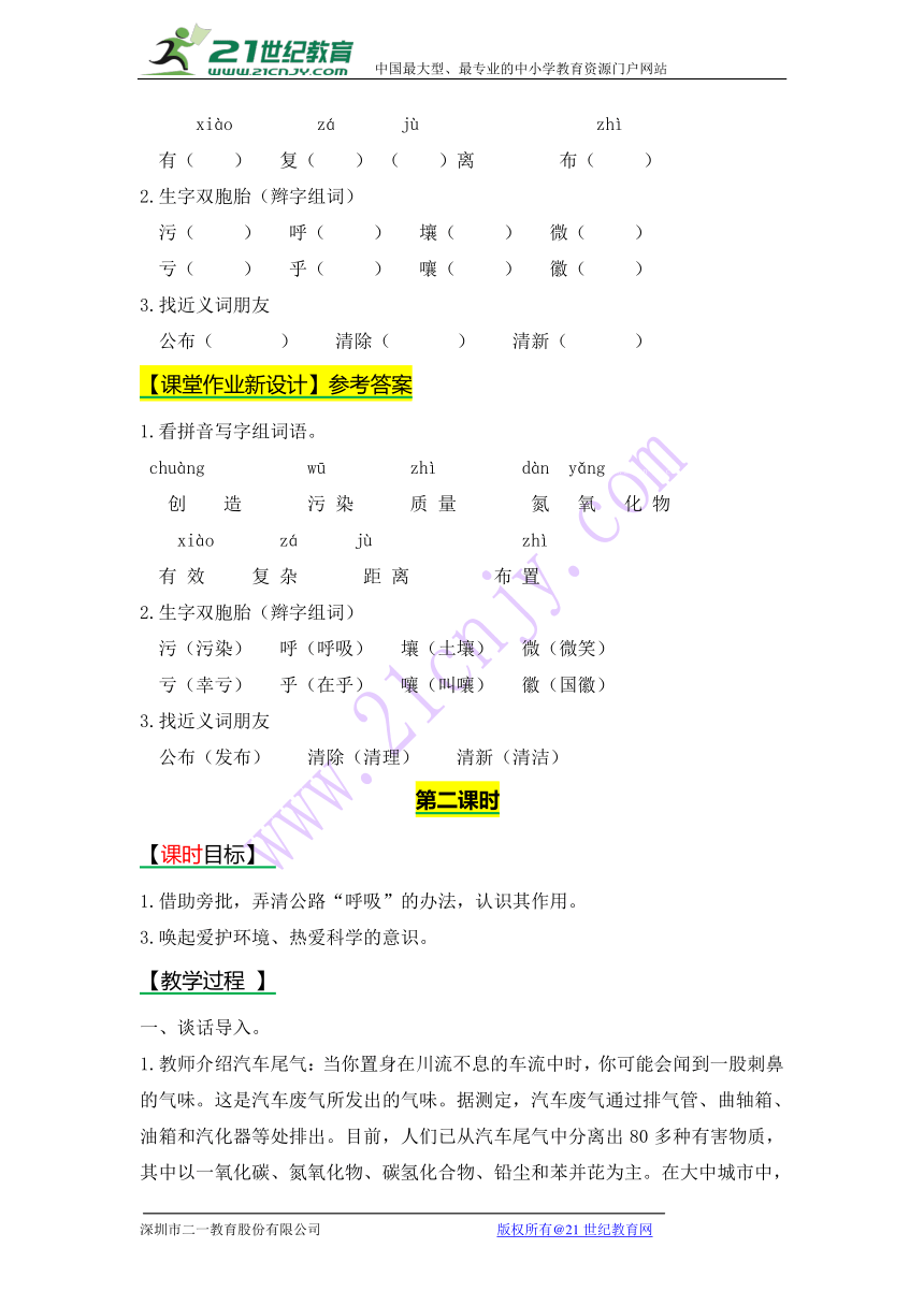 第13课 会呼吸的公路 教案