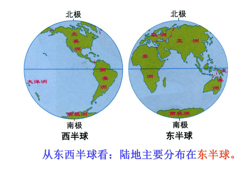 第一节　陆地与海洋的分布 七大洲、四大洋