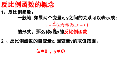 北师大版九年级上册第六章反比例函数复习课件(21张PPT)