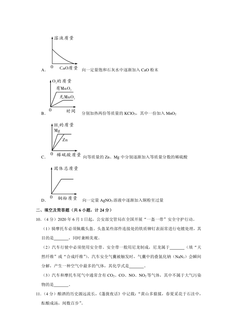 2020年陕西省中考化学试卷（副卷）（word解析版）