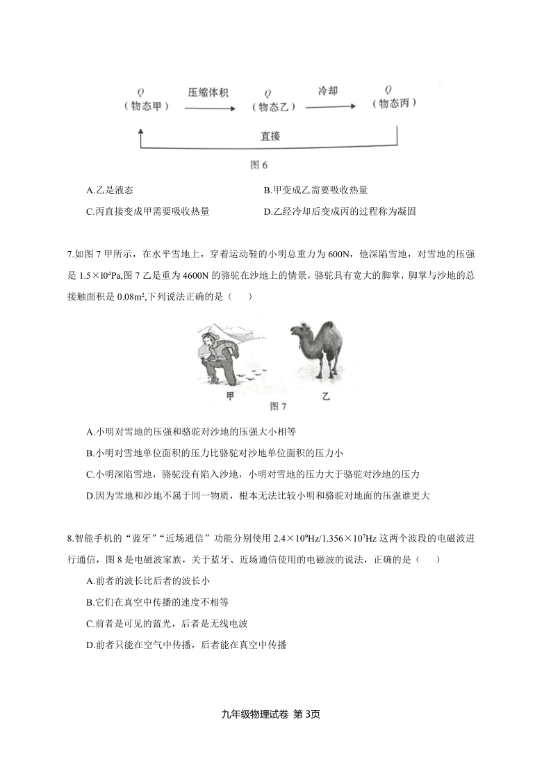 广东省广州市越秀区2020-2021·学年下学期学业质量发展阶段性训练九年级 物理试卷?（word版无答案）