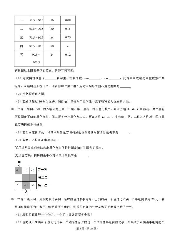 2019年云南省昆明市盘龙区中考数学一模试卷（PDF解析版）