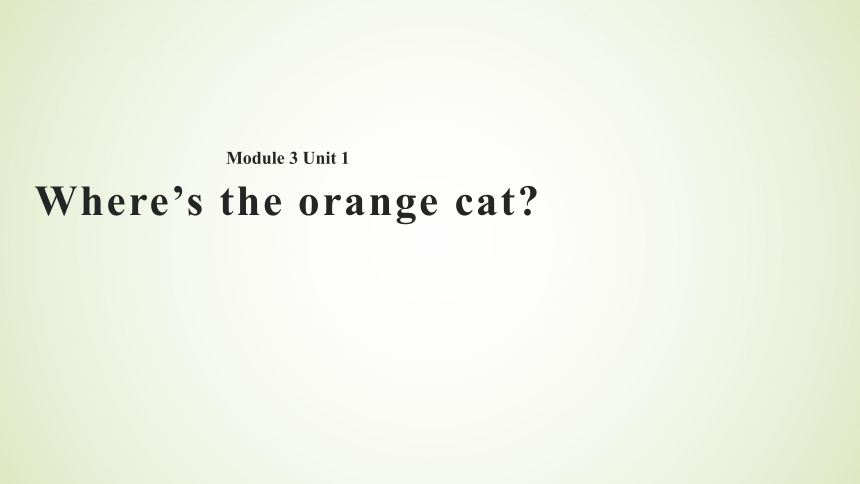 Module 3 Unit 1 Where’s the orange cat 课件 14张