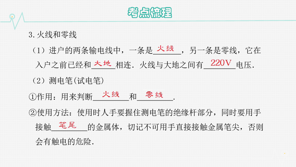 2020版中考考点突破（重庆专版）课件 第十六讲  生活用电18张PPT