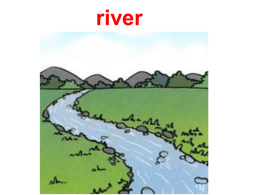 Unit 5 Country Life>Lesson 1 There is a river near the village.