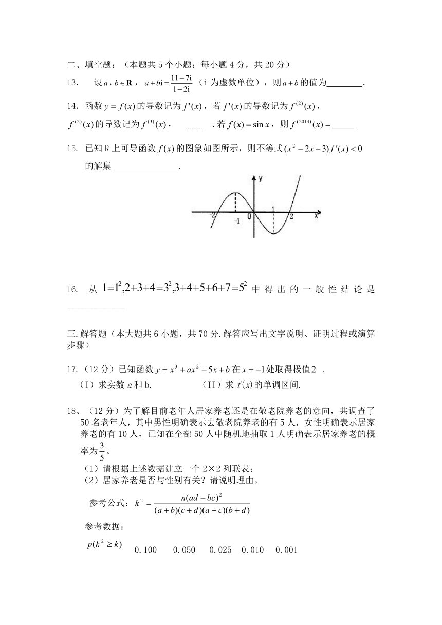 吉林省四平实验中学2012-2013学年高二下学期期中考试数学（文）试题.